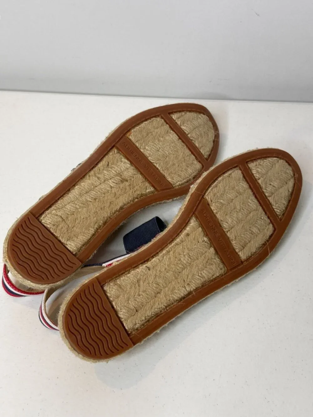 Adrienne Vittadini 7.5 Striped Espadrille Sandals Nautical Coastal Preppy Resort